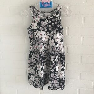 Carters Girl’s Dress Cute Floral White Black Pink Size 4/5